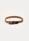 Contrast Leather Braided Belt in Brown (XS-S) Belts  from Pepa London US