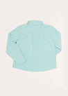 Gingham Polo Collar Long Sleeve Shirt in Green (3-10yrs) Shirts  from Pepa London US
