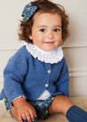Cable Detail Cardigan In French Blue (6mths-3yrs) KNITWEAR  from Pepa London US
