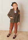 Check Tweed Three Button Blazer Jacket In Brown (4-10yrs) COATS  from Pepa London US