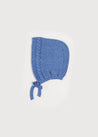 Cable Detail Knitted Bonnet In Blue (S-L) KNITTED ACCESSORIES  from Pepa London US