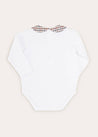 Check Peter Pan Collar Long Sleeve Bodysuit In Beige (1mth-2yrs) TOPS & BODYSUITS  from Pepa London US