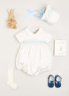 Traditional Hand Smocked Gift Set in Blue Look  from Pepa London US