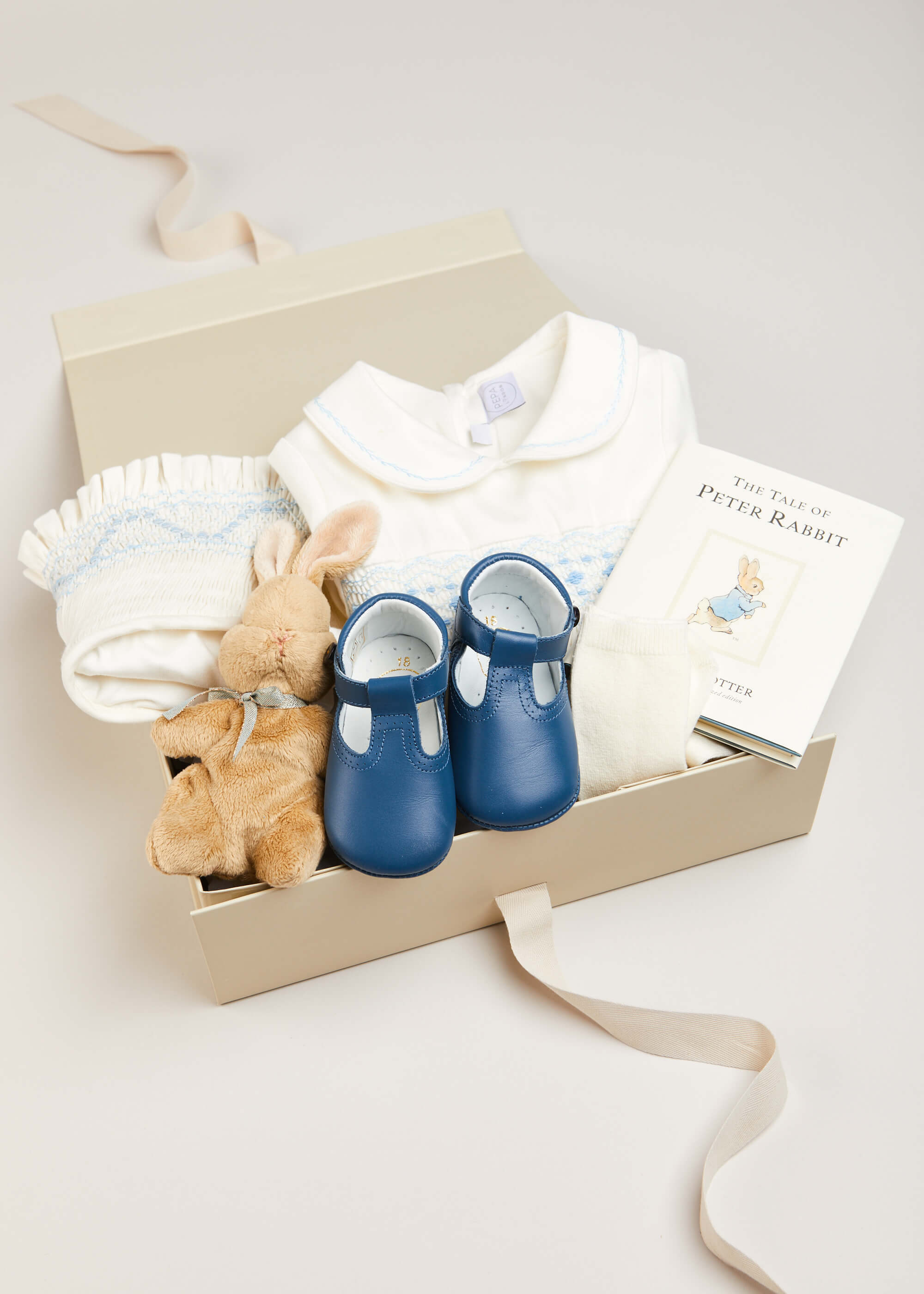 Traditional Hand Smocked Gift Set in Blue Look  from Pepa London US
